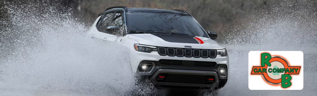 A customer test-driving a Jeep at R&B Car Company Warsaw.
