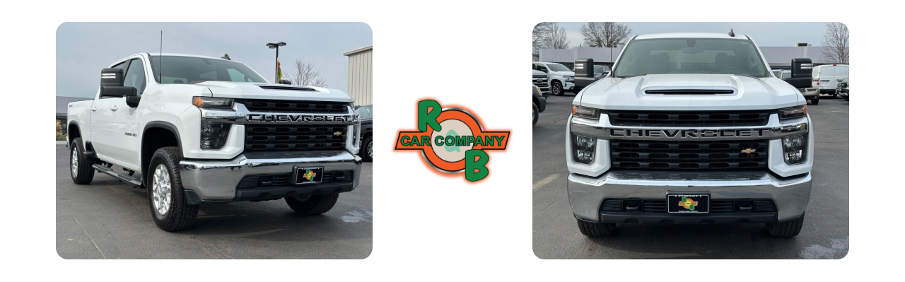 A selection of used trucks for sale parked at R&B Car Company near Warsaw, IN.