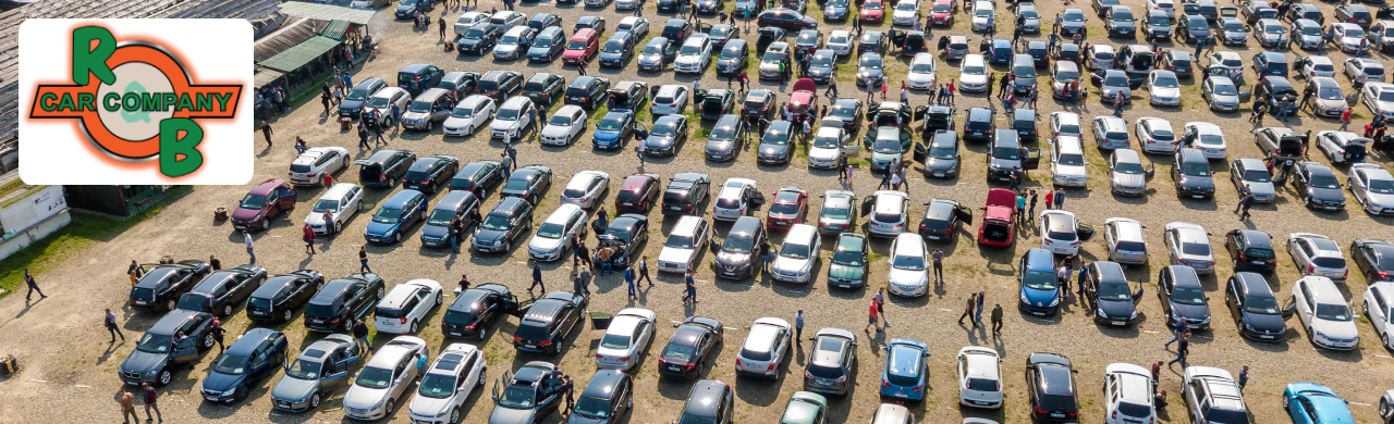 Hundreds of cars lined up, awaiting their new owners.