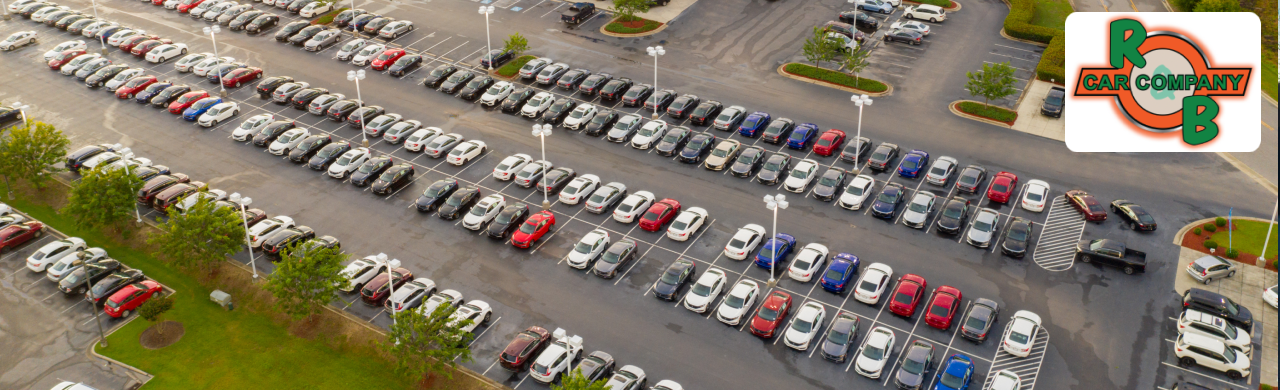 Exterior of R&B Car Company South Bend with a lineup of pre-owned vehicles ready for sale.